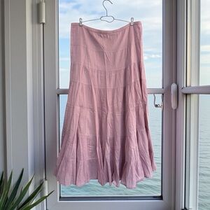 Garnet Hill Women’s Tiered Crinkle Gauze Maxi Skirt Sz XS 100% Cotton